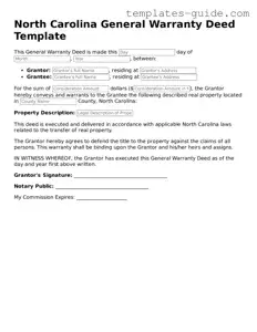 Free  Deed Form for North Carolina