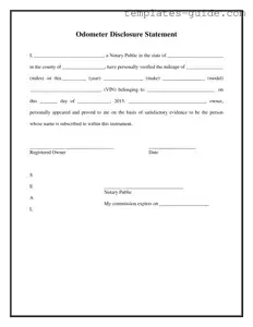 Fill Out a Valid Notarized Odometer Statement Template