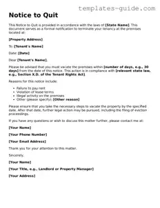 Notice to Quit Template