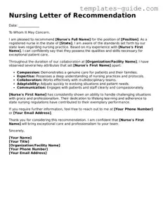 Nursing Letter of Recommendation Template