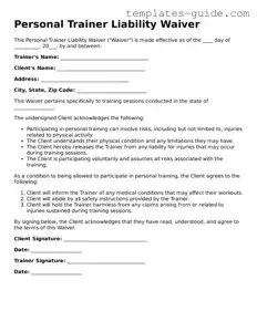Personal Trainer Liability Waiver Template