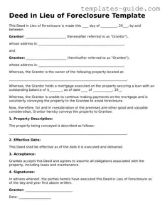 Deed in Lieu of Foreclosure Template