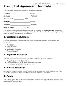 Prenuptial Agreement Template