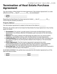 Termination of Real Estate Purchase Agreement Template