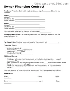Owner Financing Contract Template
