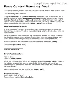 Free  Deed Form for Texas