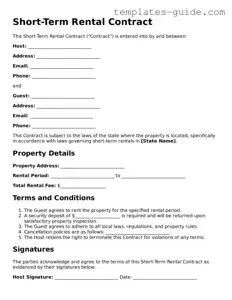Short-Term Rental Contract Template