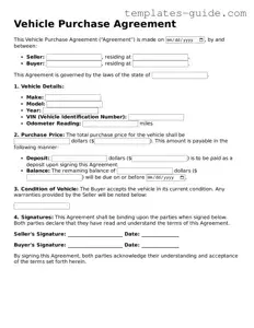 Vehicle Purchase Agreement Template