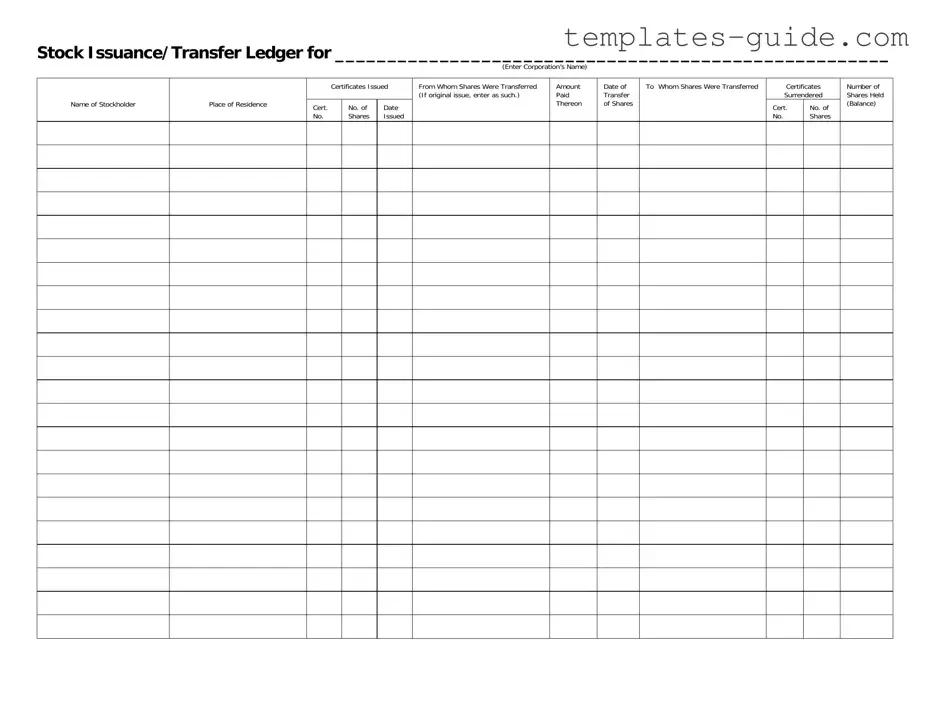 Fill Out a Valid Stock Transfer Ledger Template