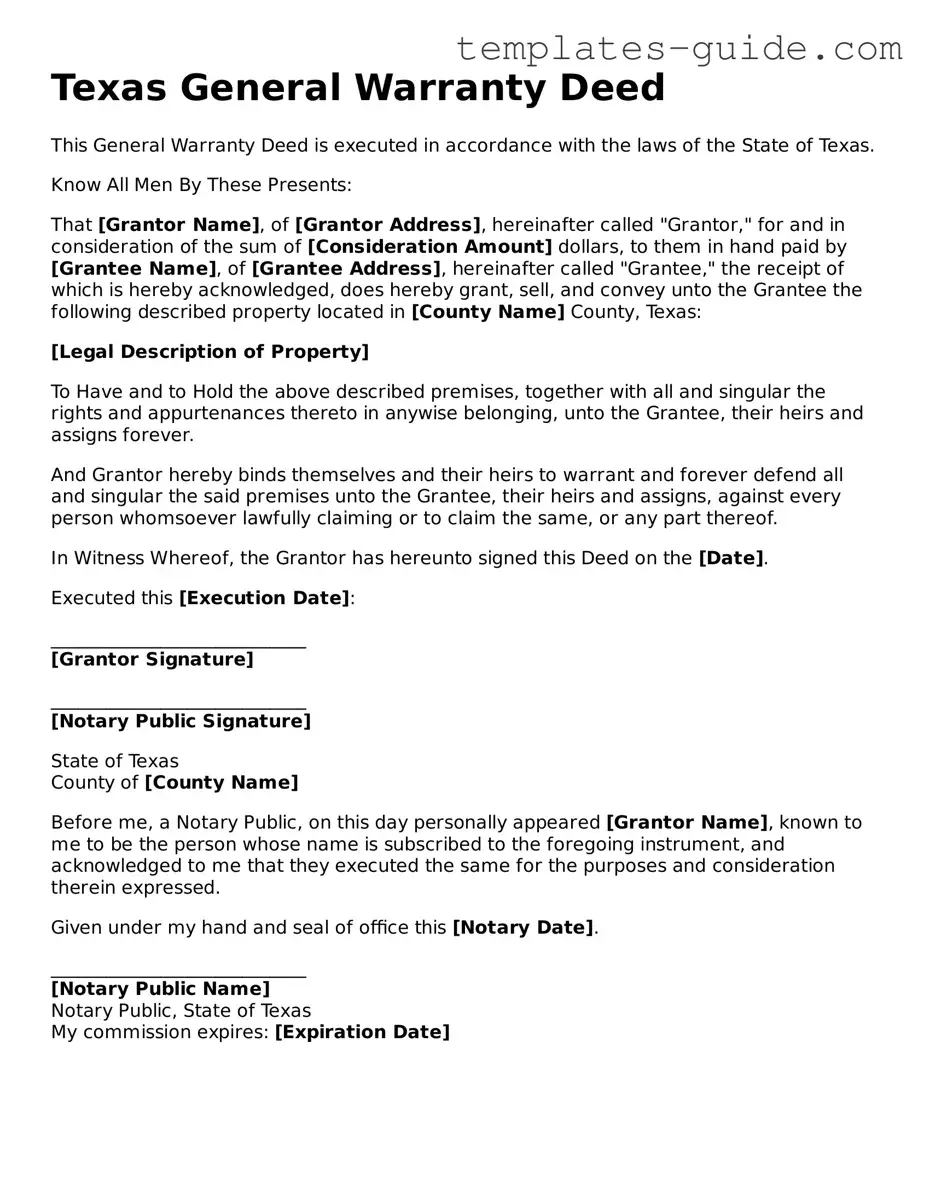 Free  Deed Form for Texas