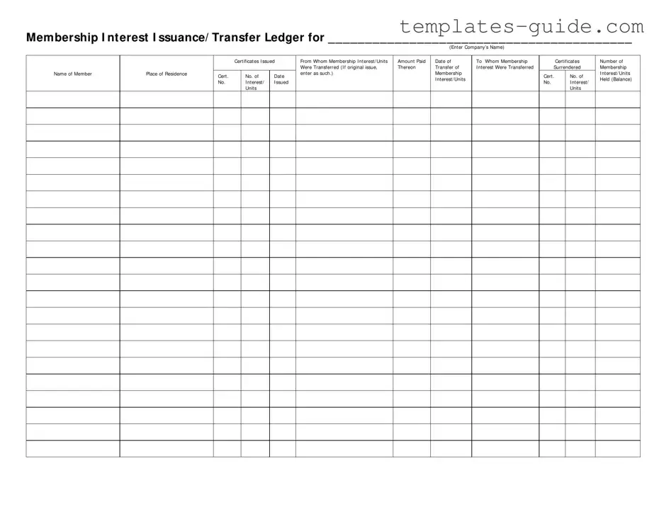 Fill Out a Valid Membership Ledger Template