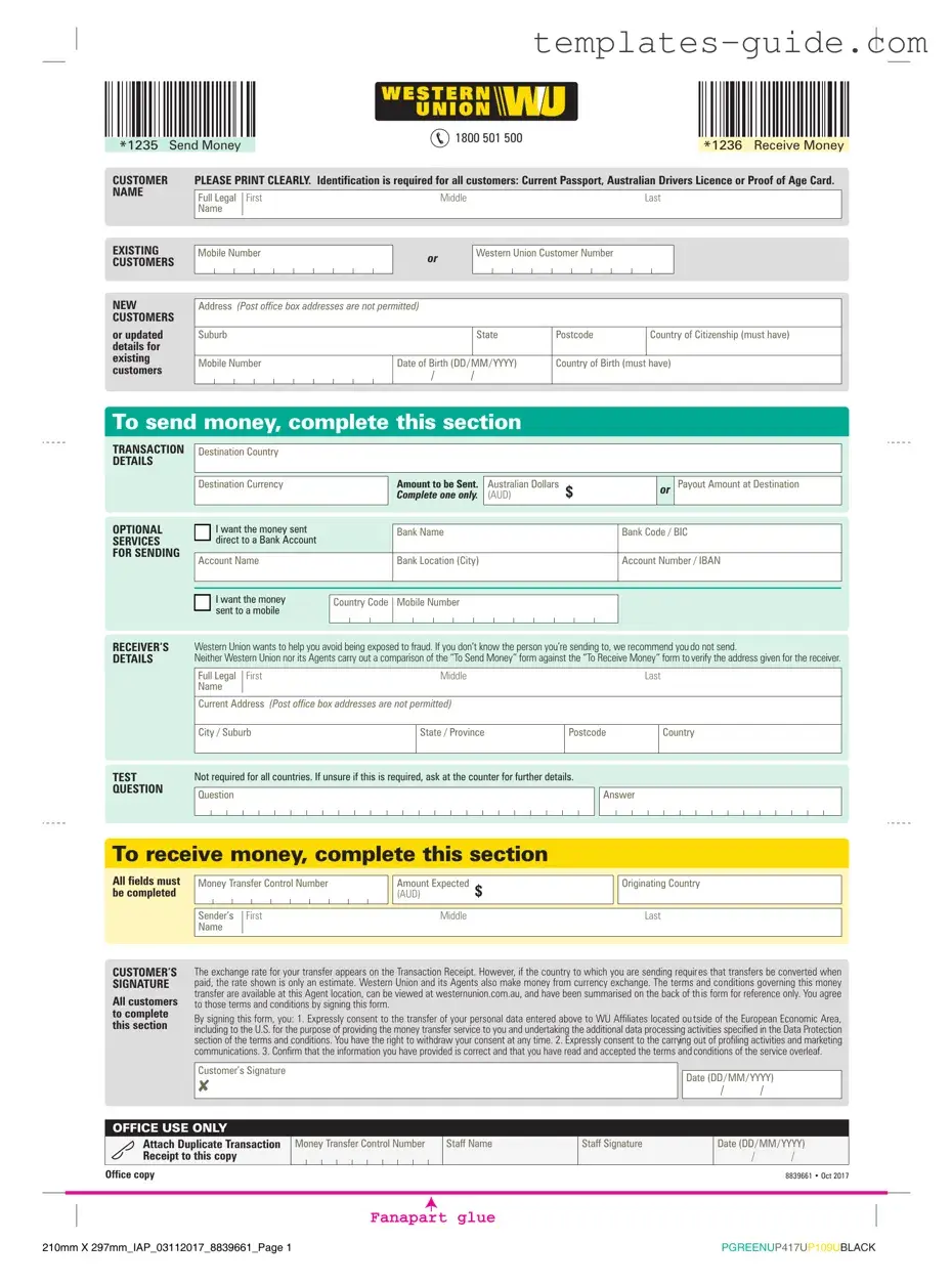 Fill Out a Valid Western Union Template