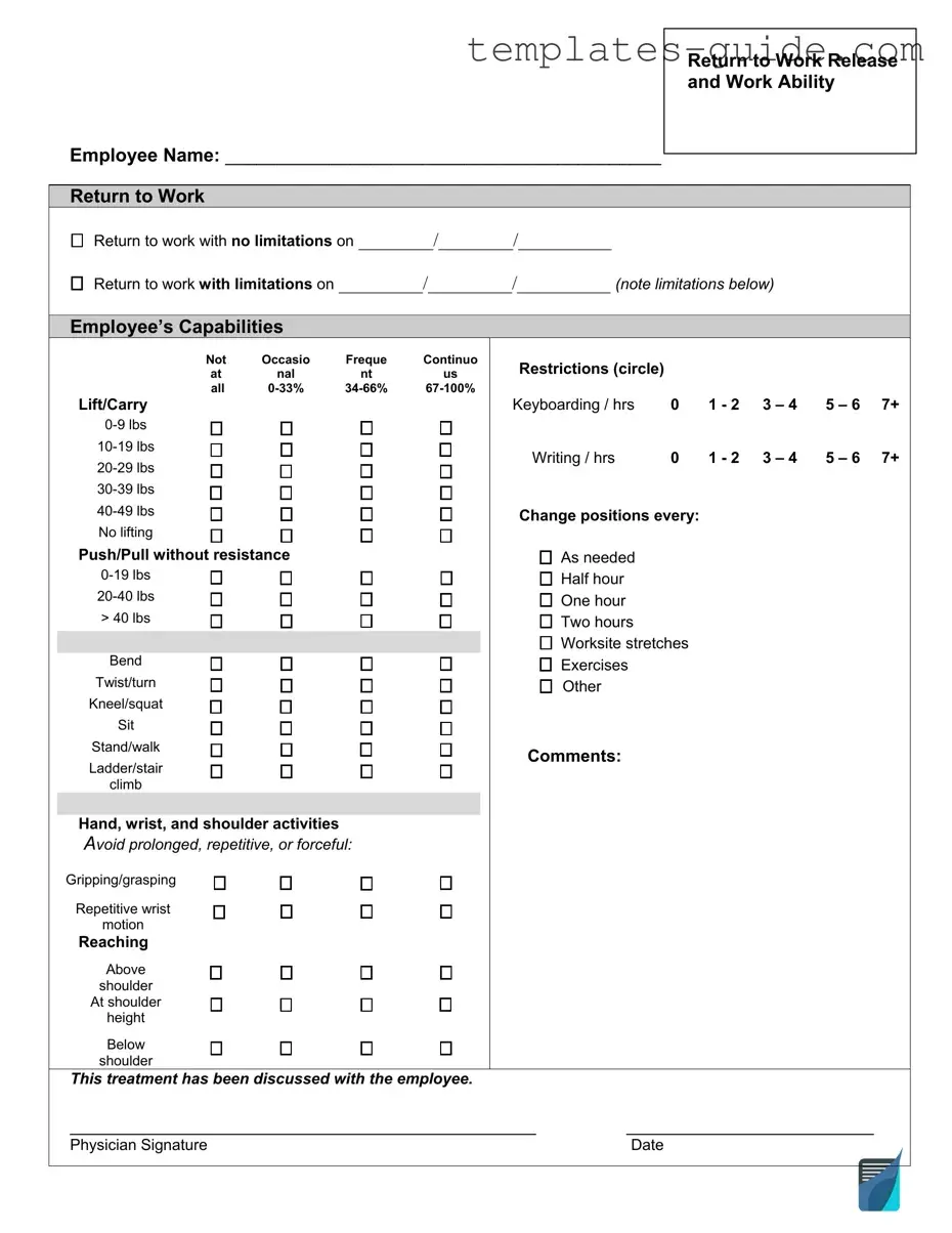 Fill Out a Valid Work Release Template